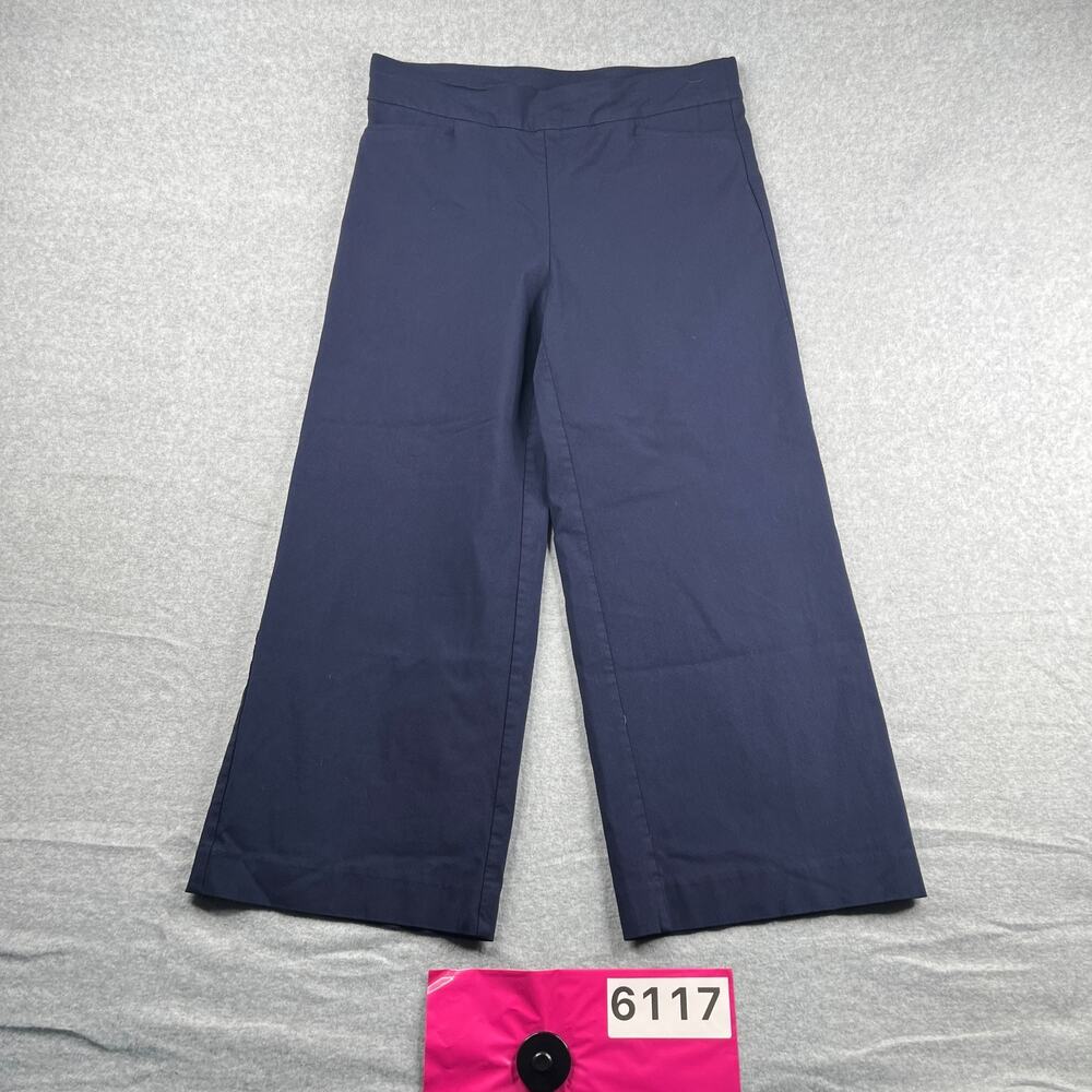 Chicos Crop Pants Womens Size 8R Navy Blue Lightweight Stretch